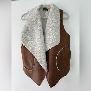 Wilfred Faux-Shearling Brown & Cream Vest